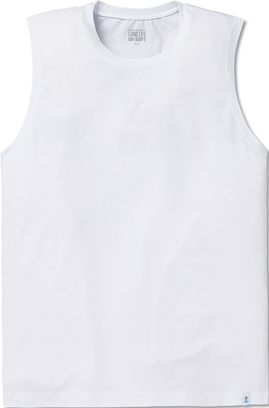 SCHIESSER Long Life Soft singlet (1-pack) - heren onderhemd modieuze snit wit - Maat: