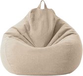 Comfortabele zitzak zonder vulling, Lazy Lounger Bean Bag Stoel Cover, Bean Bag Sofas Protector, Bean Bag Stoel Sofa Couch Cover voor volwassenen en kinderen (Beige, maat: 70x80cm)