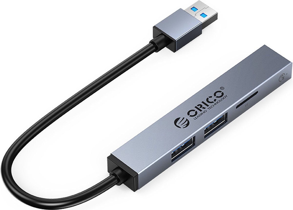 HUB USB3.2 à 3 ports en aluminium avec lecteur de carte TF/SD - Orico