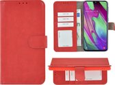 Pearlycase Hoes Wallet Book Case Rood Geschikt voor Samsung Galaxy A40