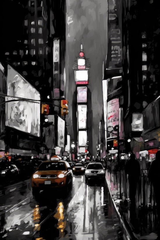 Times Square Poster - New York Poster - Stadposter - Amerika poster - Abstract Poster - 61x91cm - Wanddecoratie - Geschikt om in te lijsten