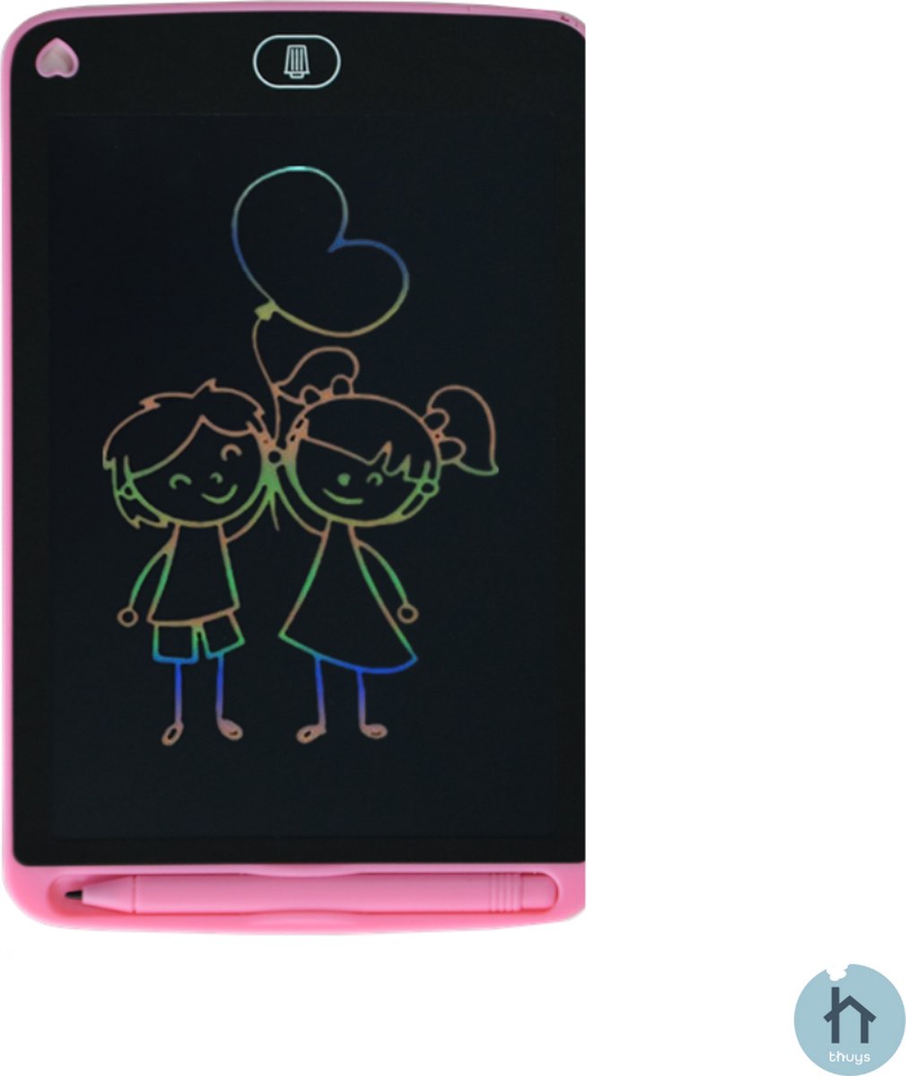 Thuys Magische LCD Schrijf- en Tekentablet - Digitale Tekenbord - Inclusief Schrijfstift - Voor Kinderen en Volwassenen - LCD Scherm - Tekentablet - 8.5inch - Roze