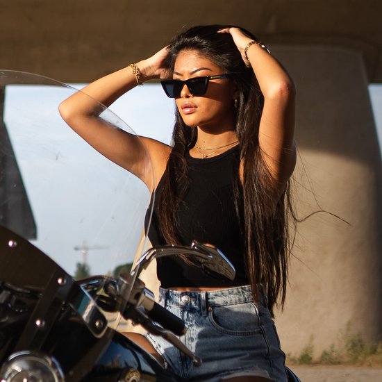 PB Sunglasses - Vienna Acetate Black. - Zonnebril dames en heren - Gepolariseerd - Cat Eye zonnebril - Zwart acetaat frame van PB Sunglasses — afbeelding 3