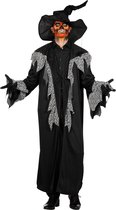 Wilbers & Wilbers - Tovenaar & Tovenares & Waarzegster Kostuum - Waanzinnige Wijze Wizard - Man - Zwart - Maat 54 - Halloween - Verkleedkleding