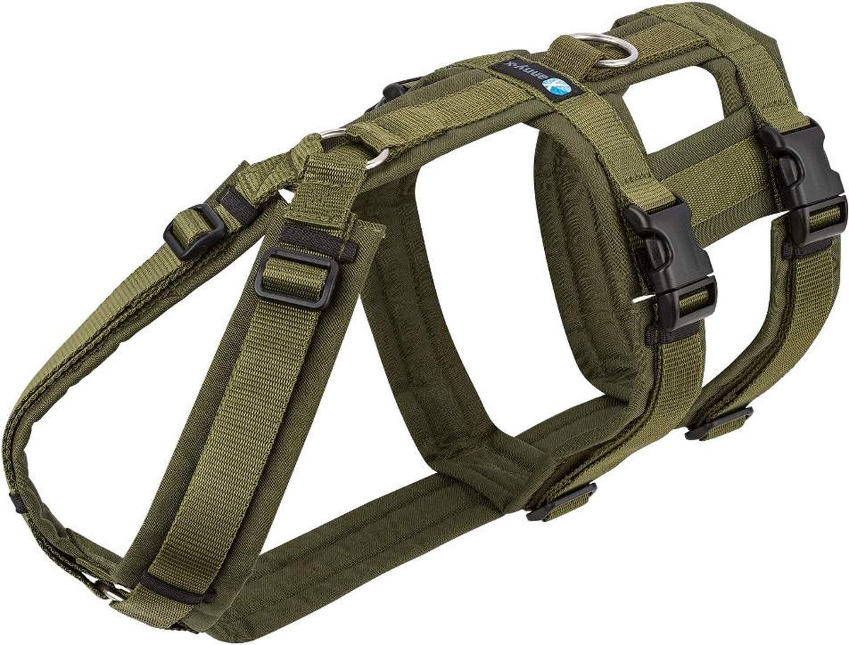 AnnyX Hondentuig - SAFETY - Veiligheidstuig - Anti-Ontsnappingstuig - Olijf/Legergroen - maat XS - Borstomvang 43-52cm - Gewicht hond 6 -12 kg