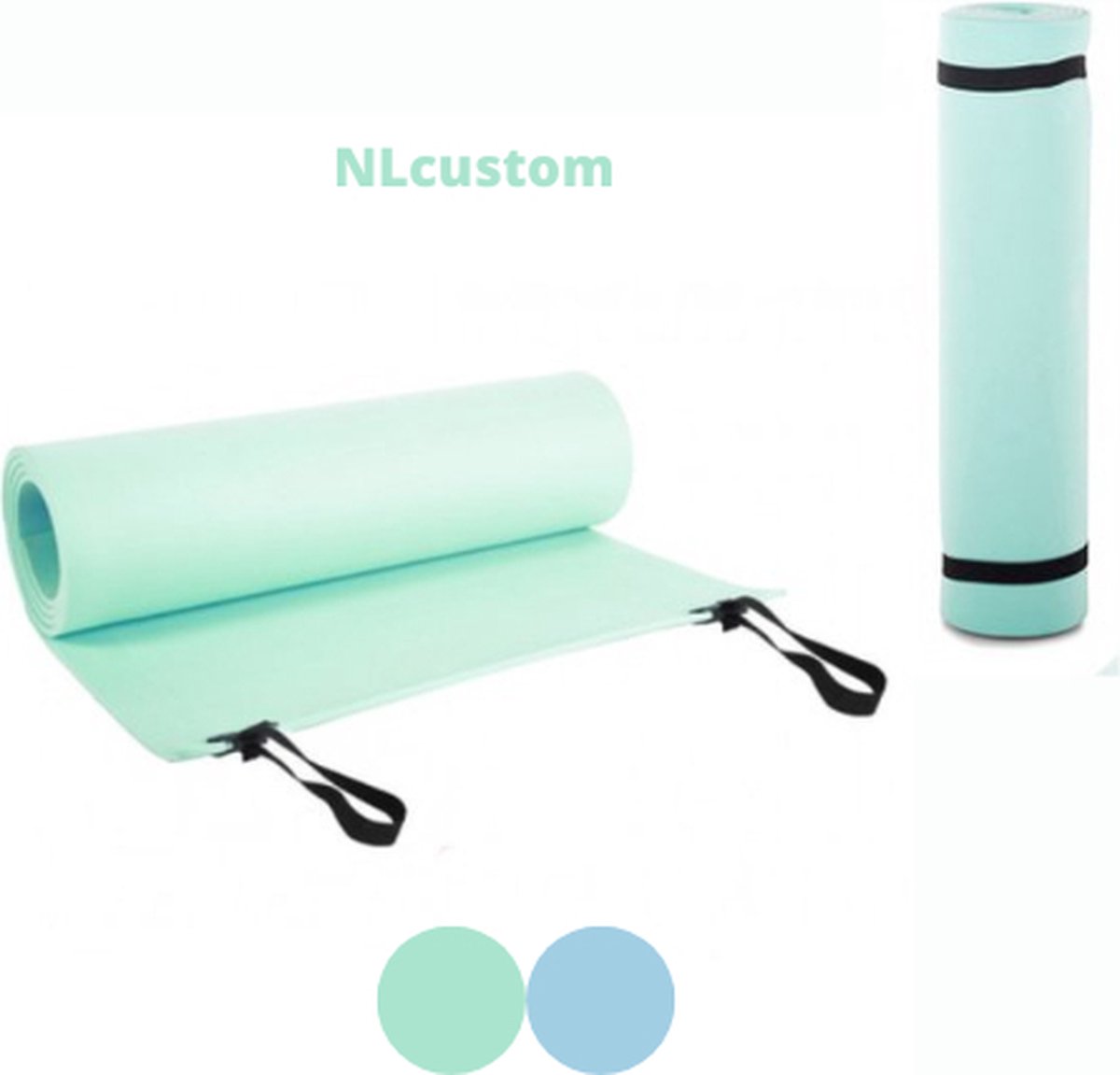 (1+1 gratis) - Yogamat 180 x 50 x 0,5 cm - Groen - Yogamat anti slip & eco - Duurzaam TPE materiaal