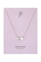 Ketting M - letter ketting - zilver Stainless Steel - initialen ketting