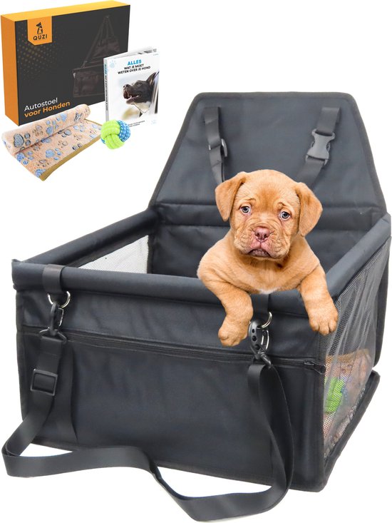 Luxe Autostoel Hond - Reisbench Opvouwbaar - Hondenmand Achterbank Auto - Hondenstoel - Zwart