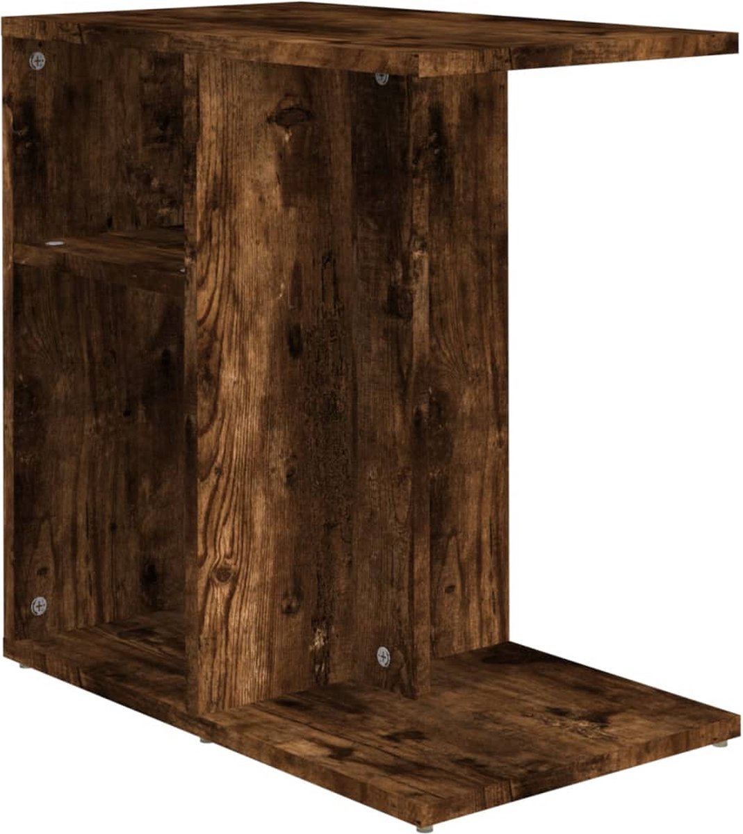 vidaXL Bijzettafel - 50x30x50 - cm - bewerkt - hout - gerookt - eikenkleurig gerookt eiken