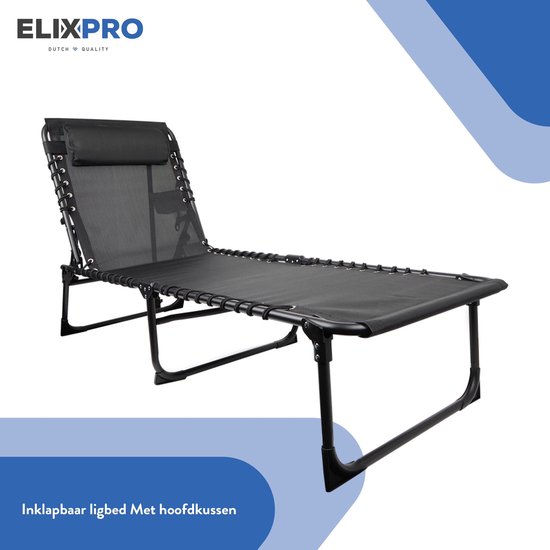 ElixPro - Chaise longue Premium avec oreiller - chaise longue - Dossier  réglable -... | bol