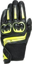 Dainese Mig 3 Unisex Leather Gloves Black Fluo Yellow XXS - Maat XXS - Handschoen