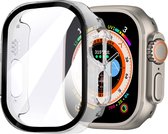 Strap-it Geschikt voor Apple Watch Ultra hard Case - AW Ultra case incl glas met glas - transparant - hoesje - beschermhoes - protector - bescherming