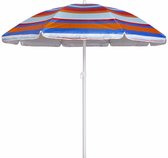 Zoem - Parasol – Extra strong - Inclusief houder – Strand – Oranje – Blauw - Winddicht - Windsterk - Zon - Paraplu - Parasolhouder