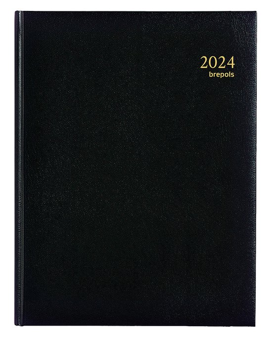 Brepols Bureau-agenda 2024 - TIMING - LIMA - Weekoverzicht - Zwart - 17,2 x 22 cm - LET OP 2024 TIMING