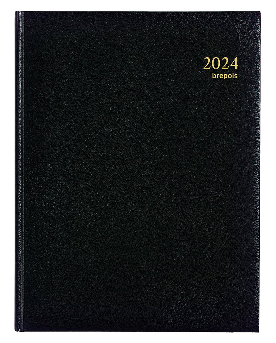 Brepols Bureau-agenda 2024 - TIMING - LIMA - Weekoverzicht - Zwart - 17,2 x 22 cm