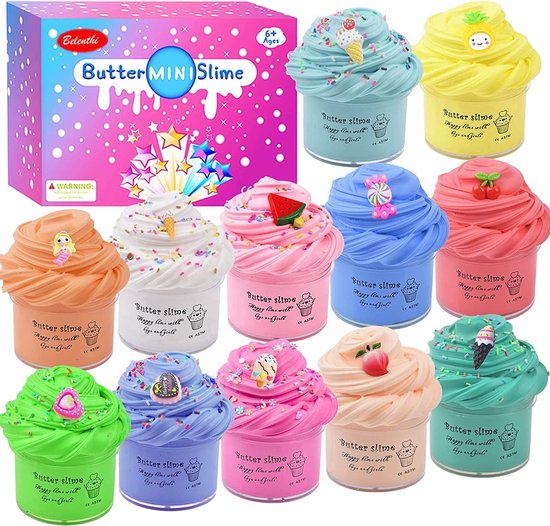 Belenthi Fluffy Slijm Pakket 12 x 70 ml – Putty Slime – Fluffy Slime Kit –  Slijm Maken... | bol.com