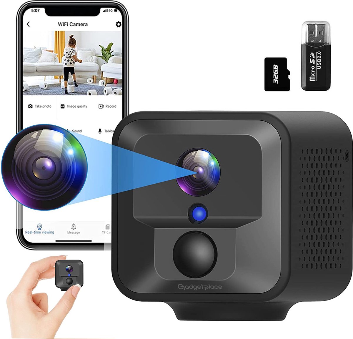 1 Pièce Mini Caméra Sans Fil Hd 1080p Avec Fonction De Vision Nocturne,  Convient Pour La Surveillance D'animaux Domestiques Et De Zones De  Bureau/domicile, Mode en ligne