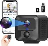 Spy Camera Pro 1080P Full HD avec vision nocturne avec carte SD de 32 Go - Caméra de sécurité pour intérieur et extérieur - Caméra cachée - Avec Wifi & App