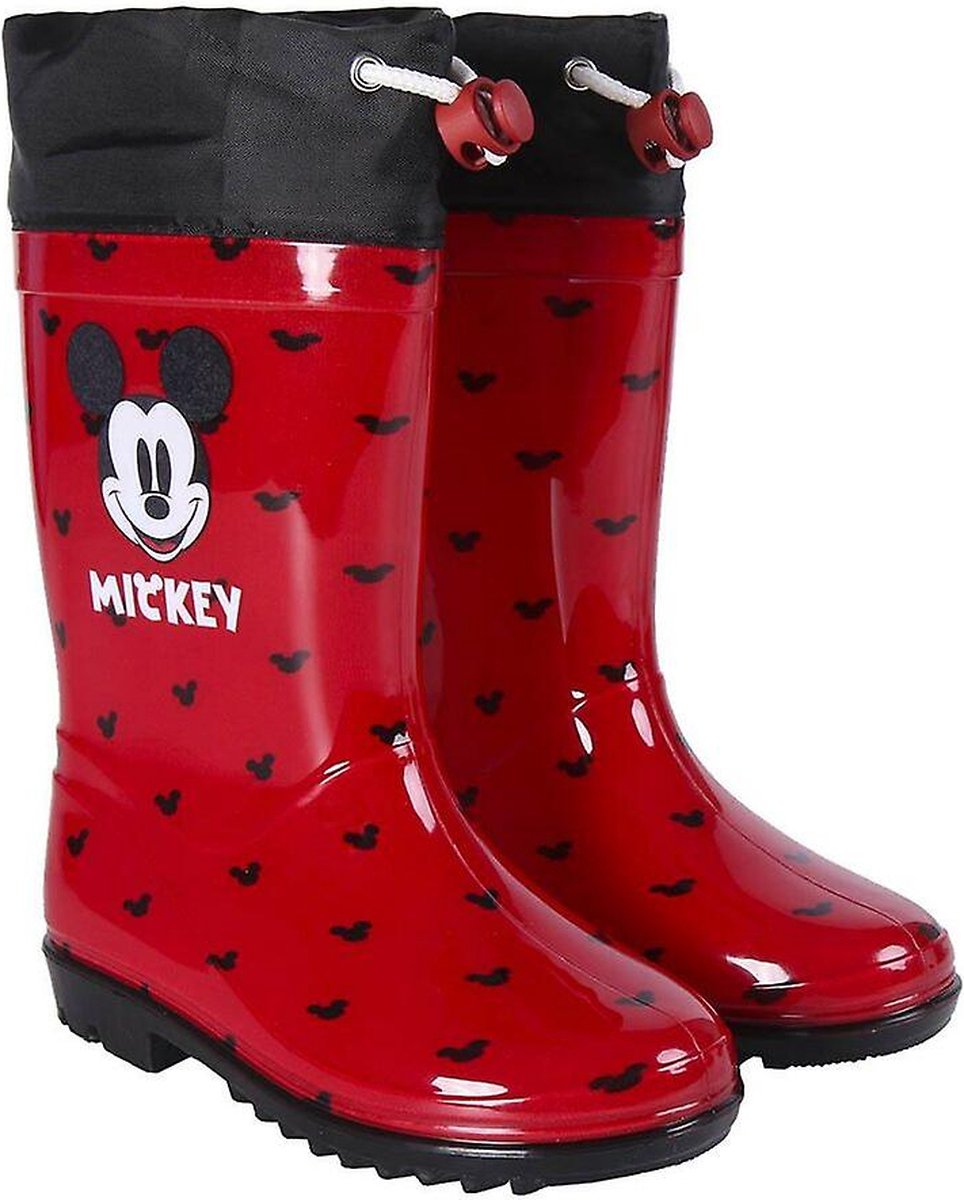 Disney - Mickey - Rubberen regenlaarzen rood - Maat 25 | bol.com