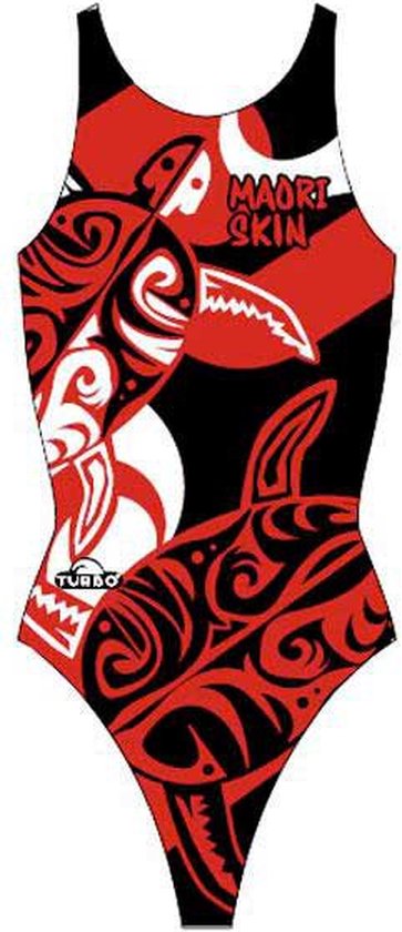 TURBO Maori Skin Tattoo Zwempak Dames - Red / Black - S