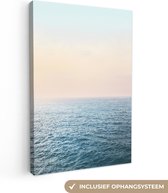 Canvas Schilderij Zee - Natuur - Zon - Water - 60x90 cm - Wanddecoratie
