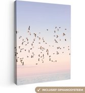 Canvas Schilderij Vogels - Zee - Lucht - Natuur - Zomer - 30x40 cm - Wanddecoratie