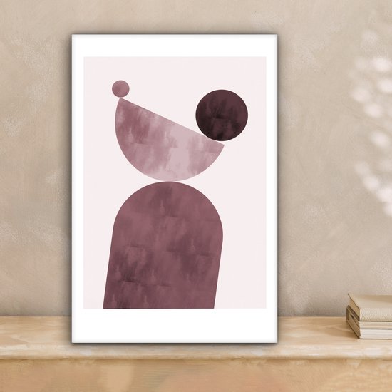 Peinture sur toile Formes - Abstrait - Pastel - Rose - 20x30 cm - Décoration murale