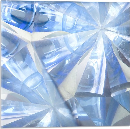 Acrylglas - Abstracte Lichtblauwe Vakken in Tegengestelde Richtingen - 50x50 cm Foto op Acrylglas (Wanddecoratie op Acrylaat)