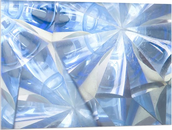 Acrylglas - Abstracte Lichtblauwe Vakken in Tegengestelde Richtingen - 100x75 cm Foto op Acrylglas (Wanddecoratie op Acrylaat)