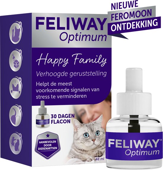 Feliway Optimum - Navulling - flacon 48ml - Anti-stress Kat | bol.com