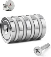 Brute Strength - Super sterk magnetisch ophangsysteem voor gereedschap, sleutels en messen - 32 mm - 5 stuks - Neodymium magneet sterk - Messenstrip - Magneetstrip