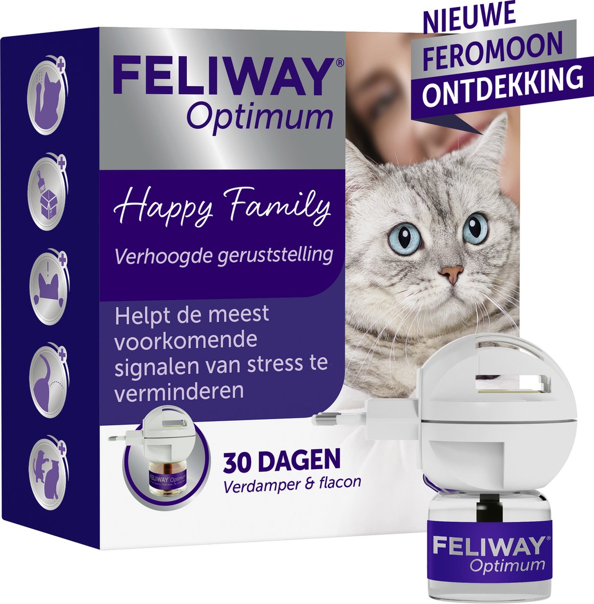 Feliway Optimum - Startset - 1 Verdamper met 1 Vulling - 48 ml - Anti-stress voor Kat - Feliway