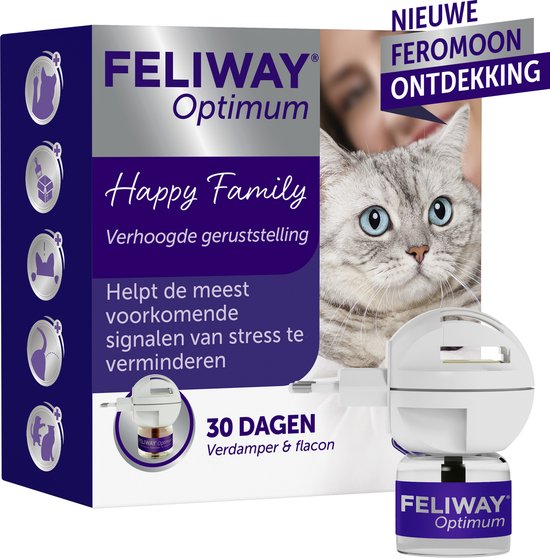 Feliway Optimum - Startset - 1 Verdamper met 1 Vulling - 48 ml - Met feromonen - Anti-stress voor Kat