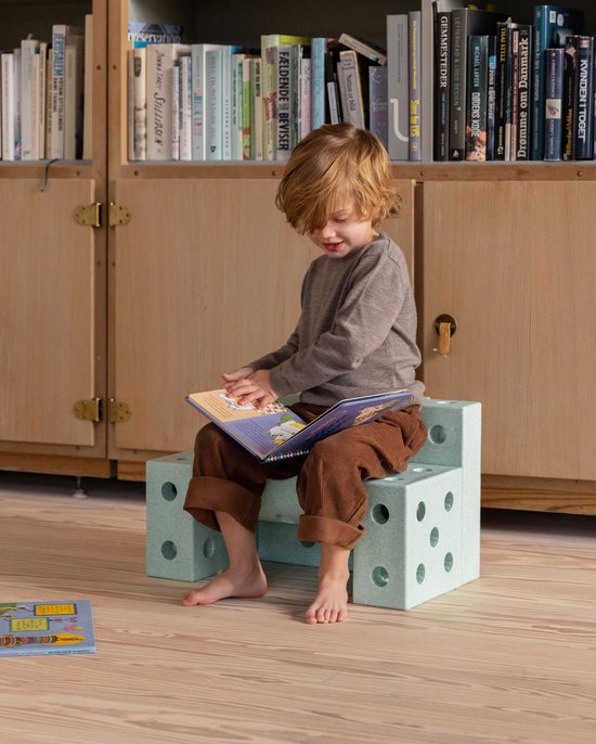 Modu Dreamer Kit - Zachte blokken - 33 onderdelen - Open Ended speelgoed - Speelgoed 1 -2-3 jaar - Ocean Mint / Forest Green