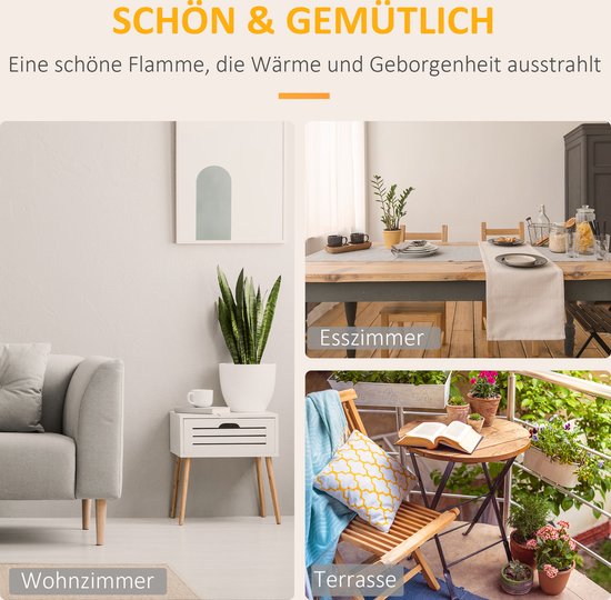 Tafelhaard - Vuurlicht - Organische ethanolbrander - Grijs