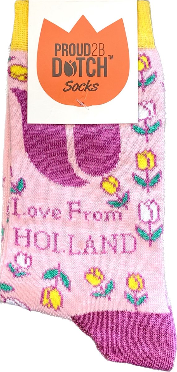 Sokken Love From Holland - Roze - Souvenir - Maat 42-45
