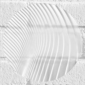 Muursticker Cirkel - Golvende Bogen in het Wit - 20x20 cm Foto op Muursticker