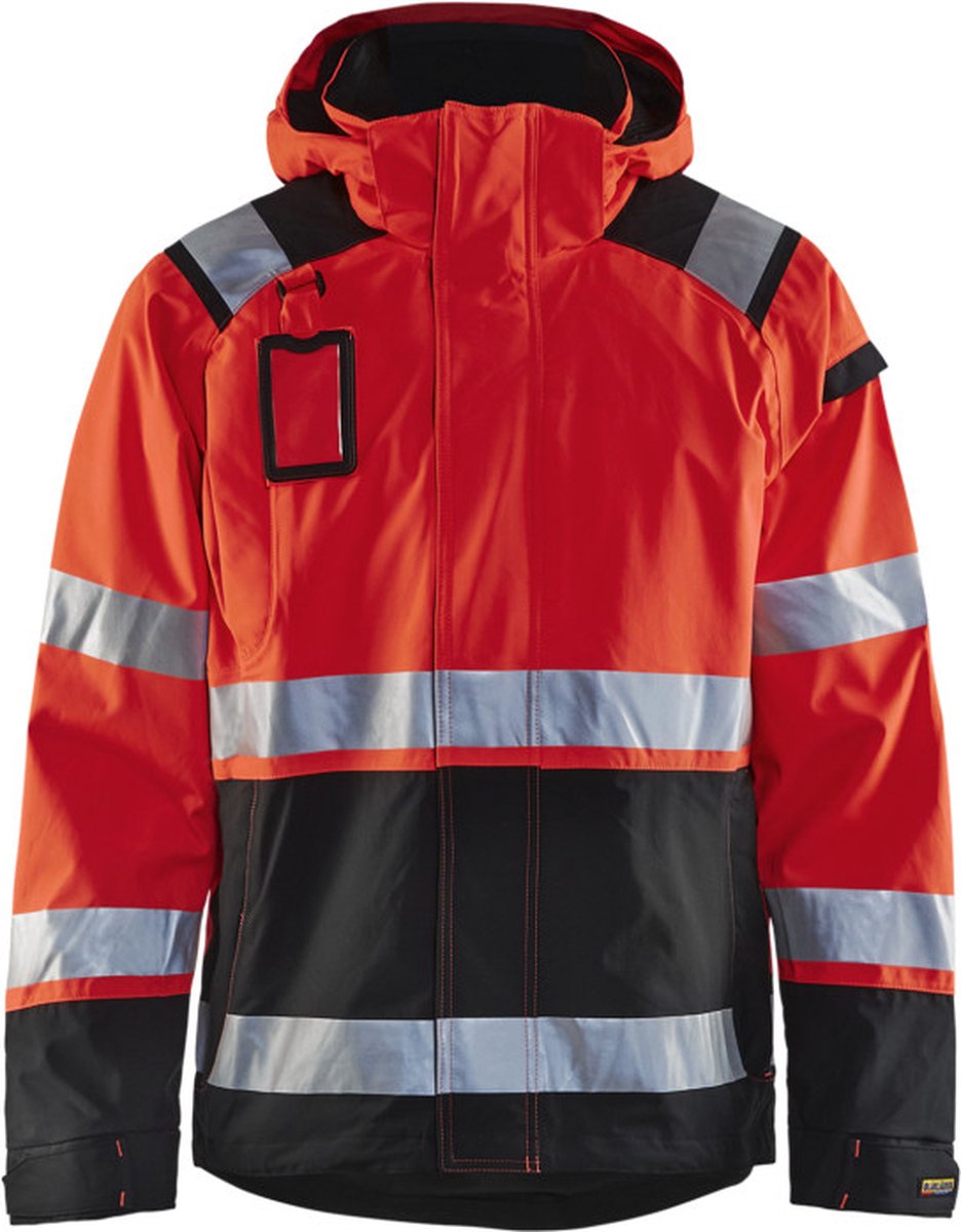 Blåkläder 4987-1987 Shell jack High Vis ongevoerd Rood/Zwart maat XXL