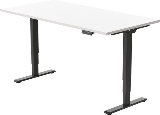 Office Hero® Cosmic Elektrisch - Zit sta bureau in hoogte verstelbaar zwart frame- Game bureau - Computertafel - Werktafel - 160x80 - Wit