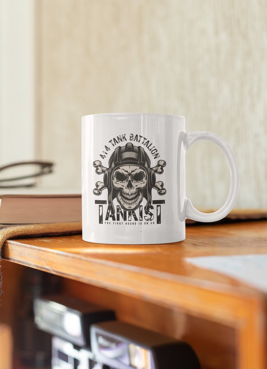 Rick & Rich Mok - Mok Battalion Tankist - Mok Army - Mug Skulls - Mok met opdruk - Grappige Mok - Witte koffie mok bedrukt - Witte thee mok - Mug quote - Mok met quote - Cadeau voor man - Cadeau voor vrouw