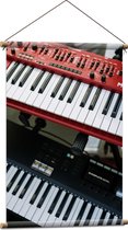 Textielposter - Rood en Zwart Keyboard - 60x90 cm Foto op Textiel