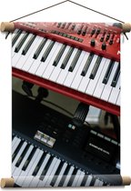 Textielposter - Rood en Zwart Keyboard - 30x40 cm Foto op Textiel