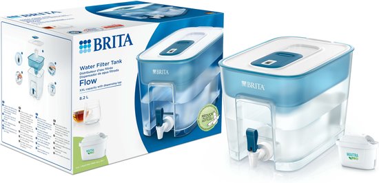 BRITA - Carafe filtrante à eau - Flow Cool - comprenant 1 cartouche  filtrante à eau