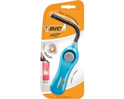 BIC Multifunctionele aansteker Megalighter Flex U140 voor oa BBQ en kaarsen - Met flexibele hals - diverse kleuren - 1 stuk