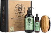 Guardenza - Kit de démarrage pour barbe - Shampooing pour barbe - Huile à barbe - Brosse à barbe