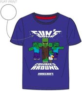 Minecraft t-shirt - blauw - Maat 116/6 jaar