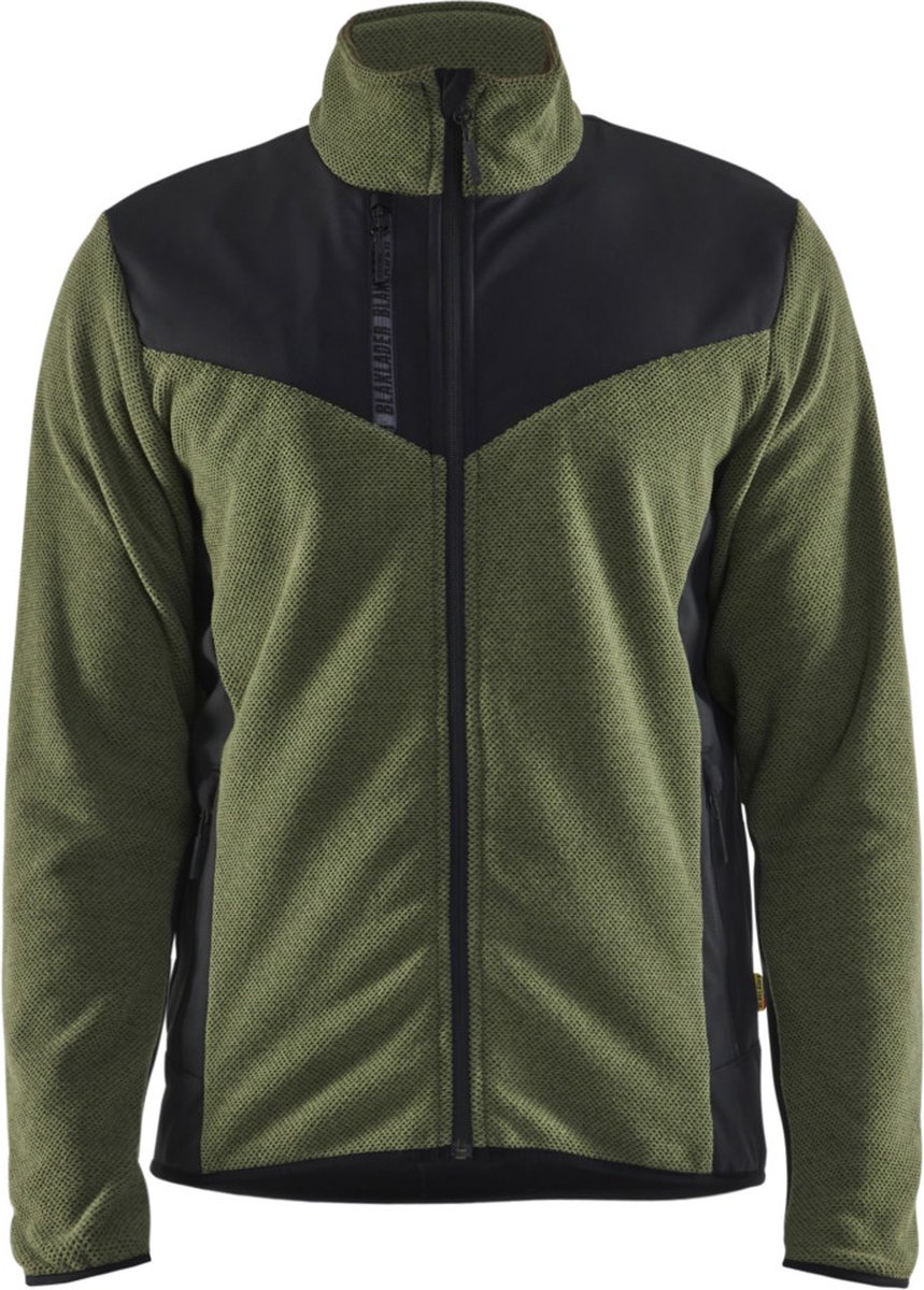 Blaklader 5942-2536 Gebreid vest met softshell Herfstgroen Zwart
