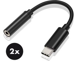 High Quality Digital USB-C naar 3.5mm AUX Audio Adapter met DAC - Set van 2 - Zwart - Staza