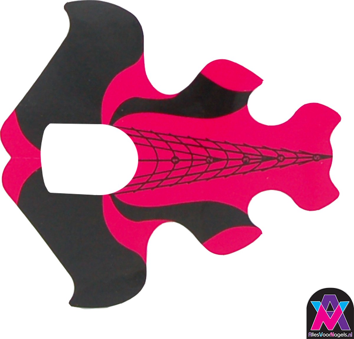 AVN Nagel Sjablonen Stiletto Black/Pink, 50 stuks