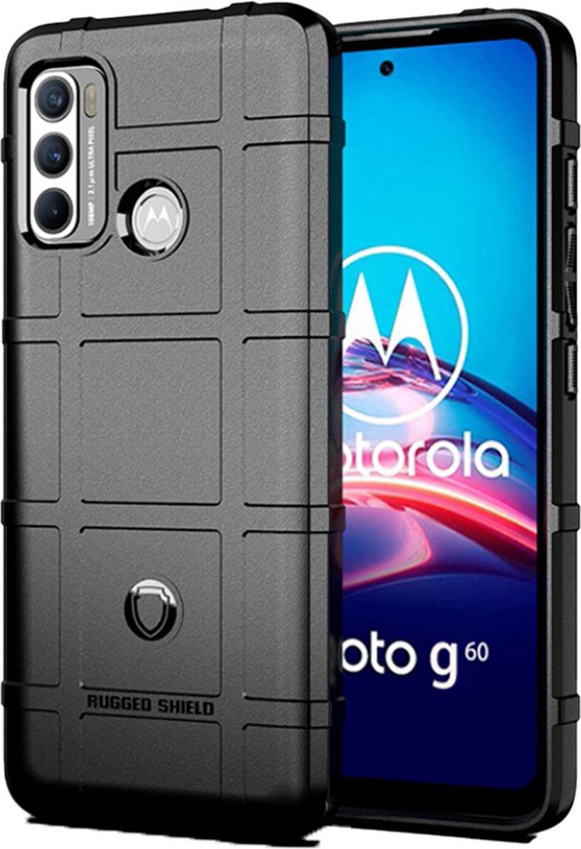 iMoshion Hoesje Geschikt voor Motorola Moto G60 Hoesje Siliconen - iMoshion Rugged Shield Backcover - Zwart